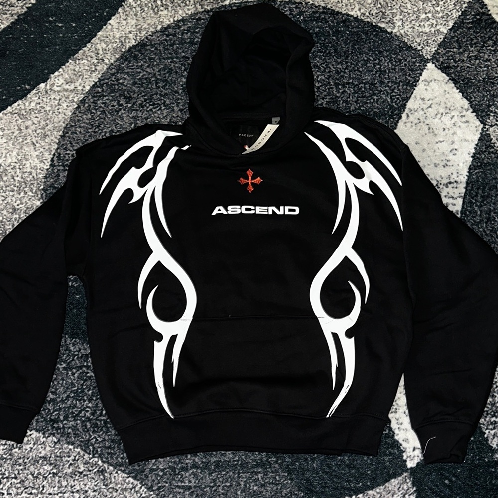 PacSun Ascend Men's Black and White Graphic Hoodie